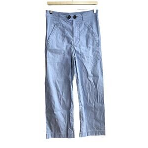 Anthropologie Pale Blue Straight-Leg High-Rise Trousers